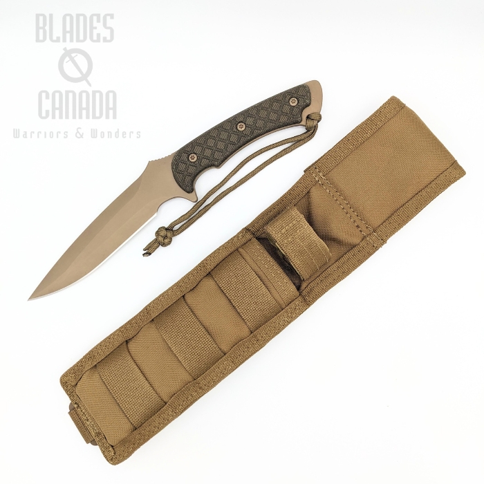 Spartan Blades Ares Fixed Blade Knife, CPM MagnaCut FDE, Micarta Green, MOLLE Sheath